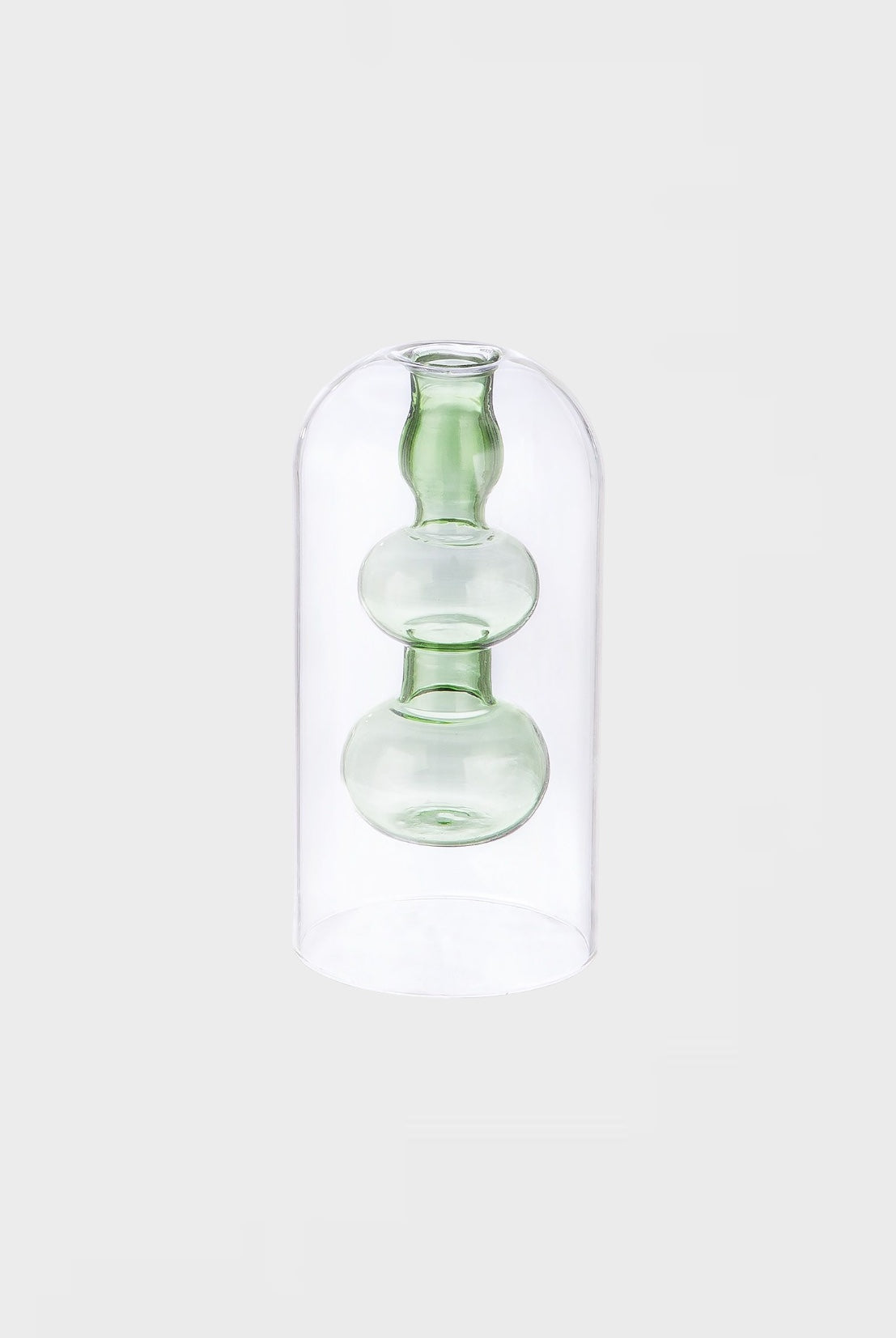 Малка ваза от стъкло Bubbs Green, 15см