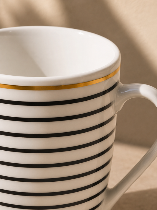 Чаша с дръжка от порцелан Celeste Stripes, 340мл