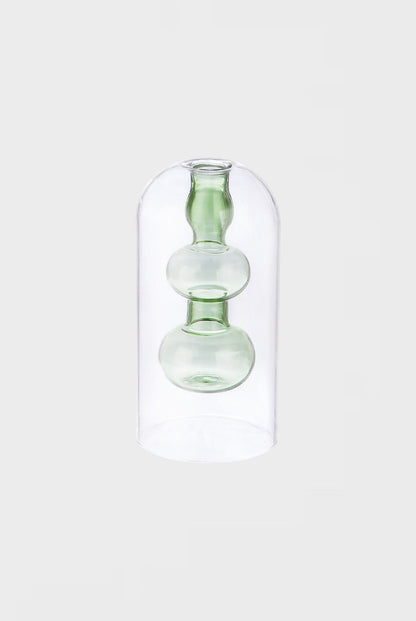 Малка ваза от стъкло Bubbs Green, 15см