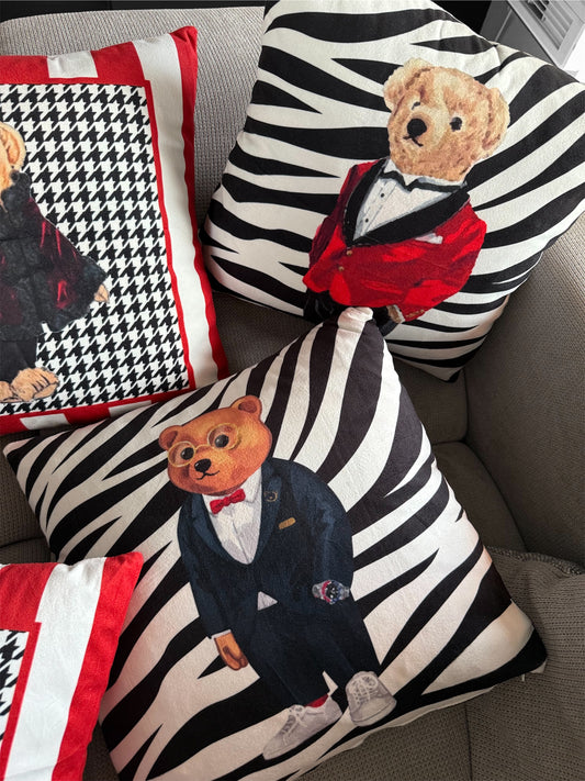 Декоративна калъфка от кадифе Teddy Tuxedo