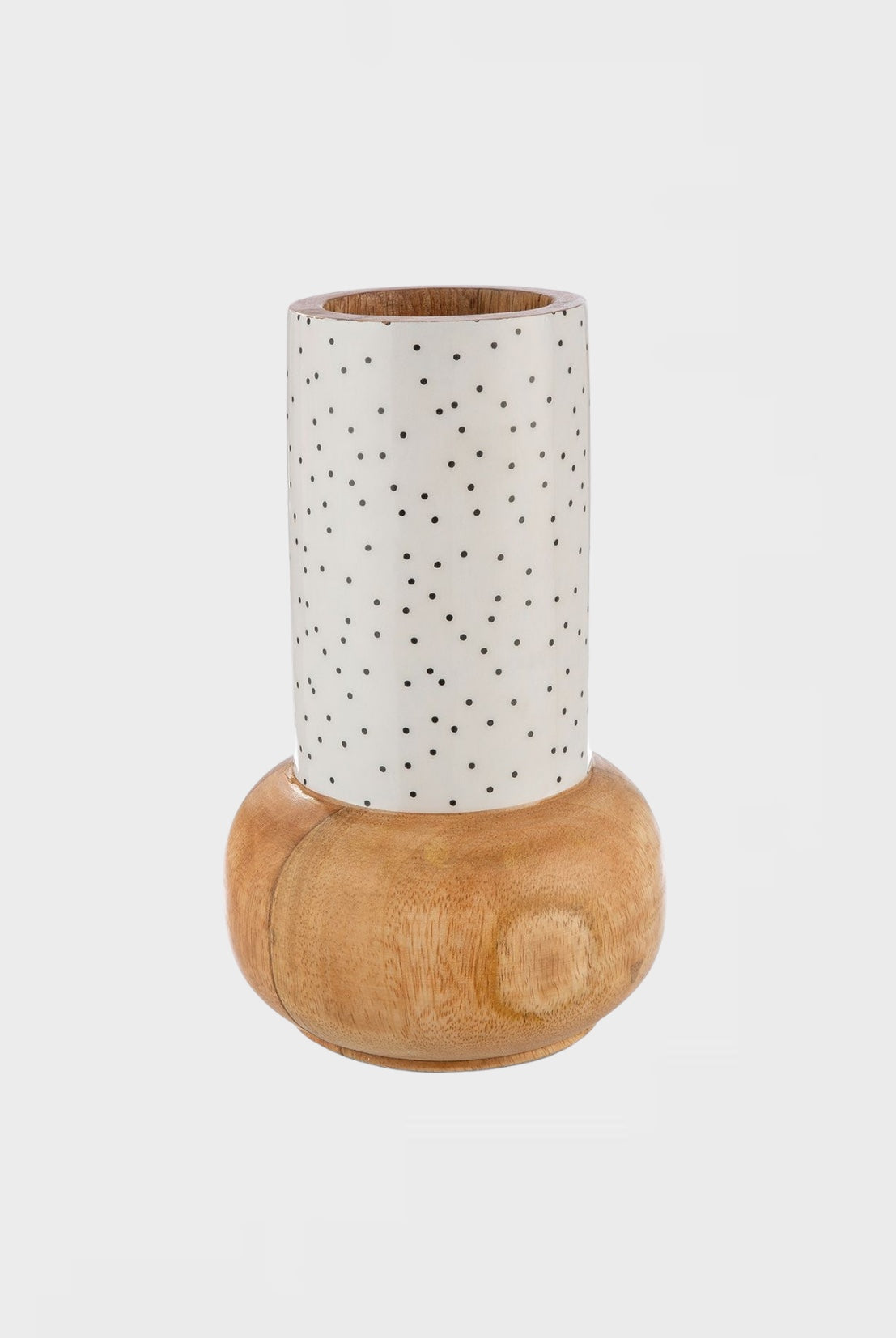 Ваза от мангово дърво Noa Dots, 19см