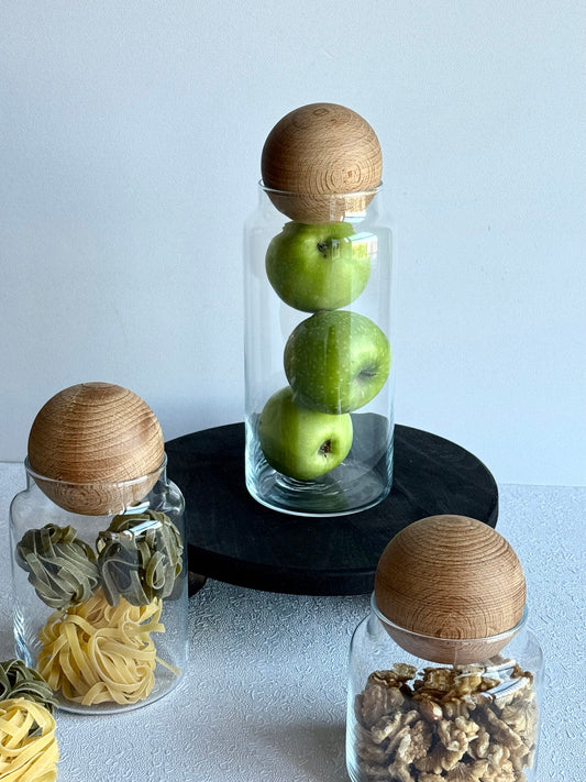 3 броя стъклени буркани за съхранение Soray