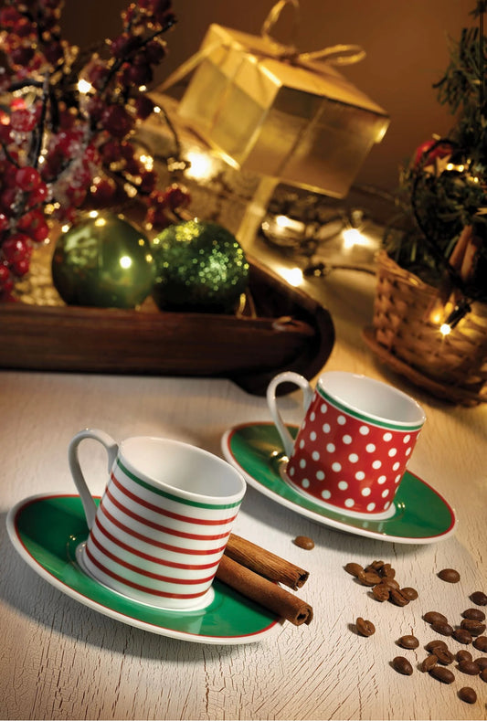 2 броя чаши за еспресо от порцелан Dots